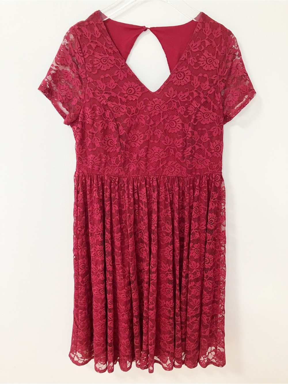 Torrid | Red Lace Floral V-Neck Skater Dress 10 Boho Party Romantic Wedding
